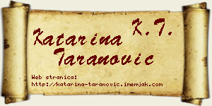 Katarina Taranović vizit kartica